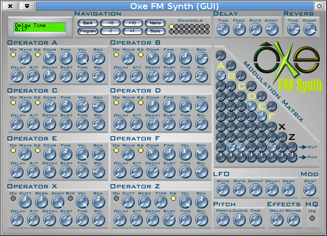 Oxe FM Synth GUI