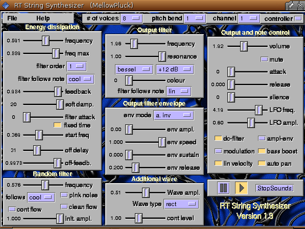 RTSynth, poly instrument parameter page